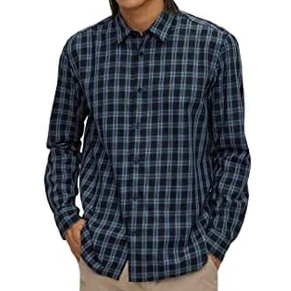 Boss NWT Liam Men's Regular Fit Cotton Twill Check Shirt Size S Button Front - Picture 1 of 12